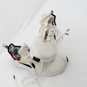 NIKE FREE Women's TR Shoes White Black With Print AH0709-100 SZ-US 8.5/40